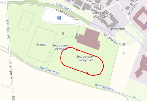 2,5 zu absolvierende Stadionrunden